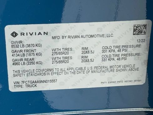 Used 2022 Rivian R1T Adventure AWD/4WD image 61