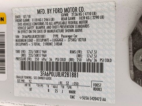Used 2018 Ford Fusion SE w/ Equipment Group 602A FWD image 39
