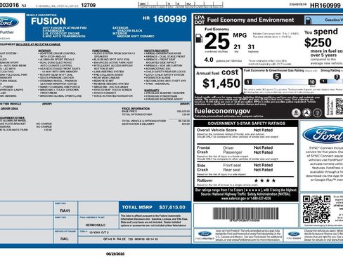 Used 2017 Ford Fusion Platinum FWD image 2