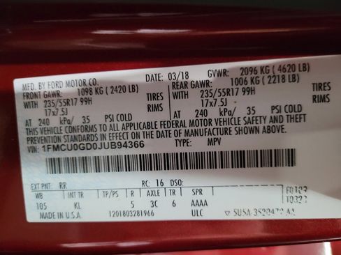 Used 2018 Ford Escape SE w/ SE Sync 3 Package FWD image 33
