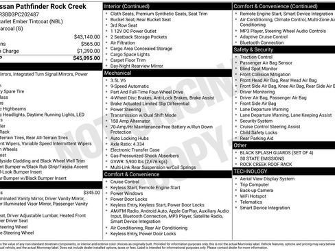 Certified 2023 Nissan Pathfinder Rock Creek image 2