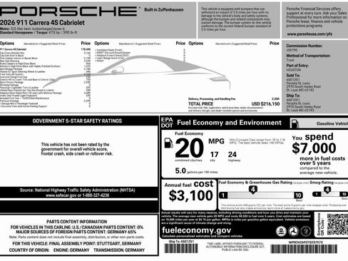 New 2026 Porsche 911 Carrera 4S AWD/4WD image 59