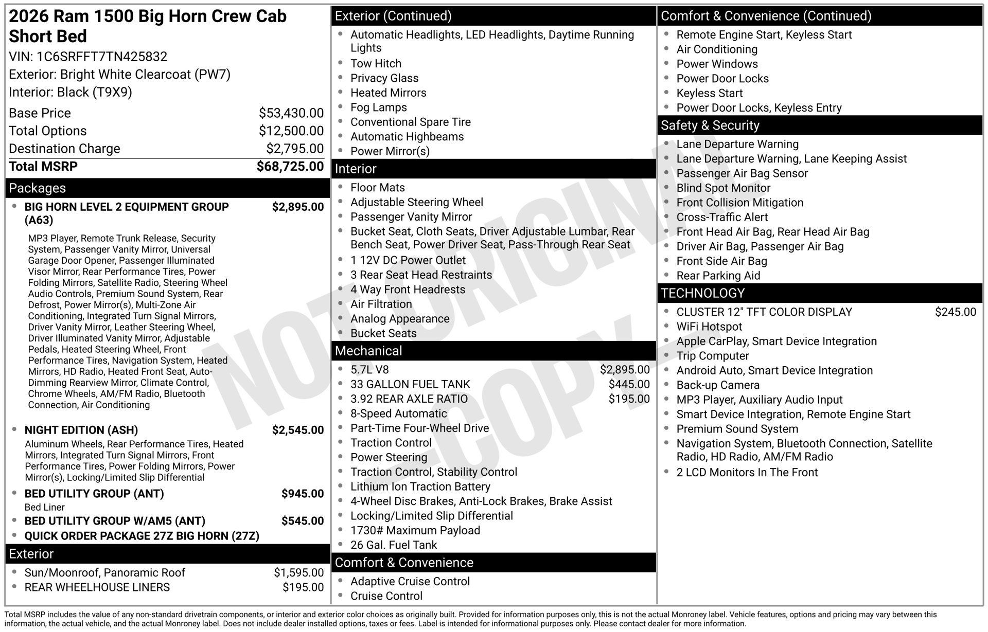 New 2026 RAM 1500 Big Horn AWD/4WD image 3