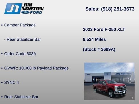 Used 2023 Ford F250 XLT w/ Camper Package AWD/4WD image 11