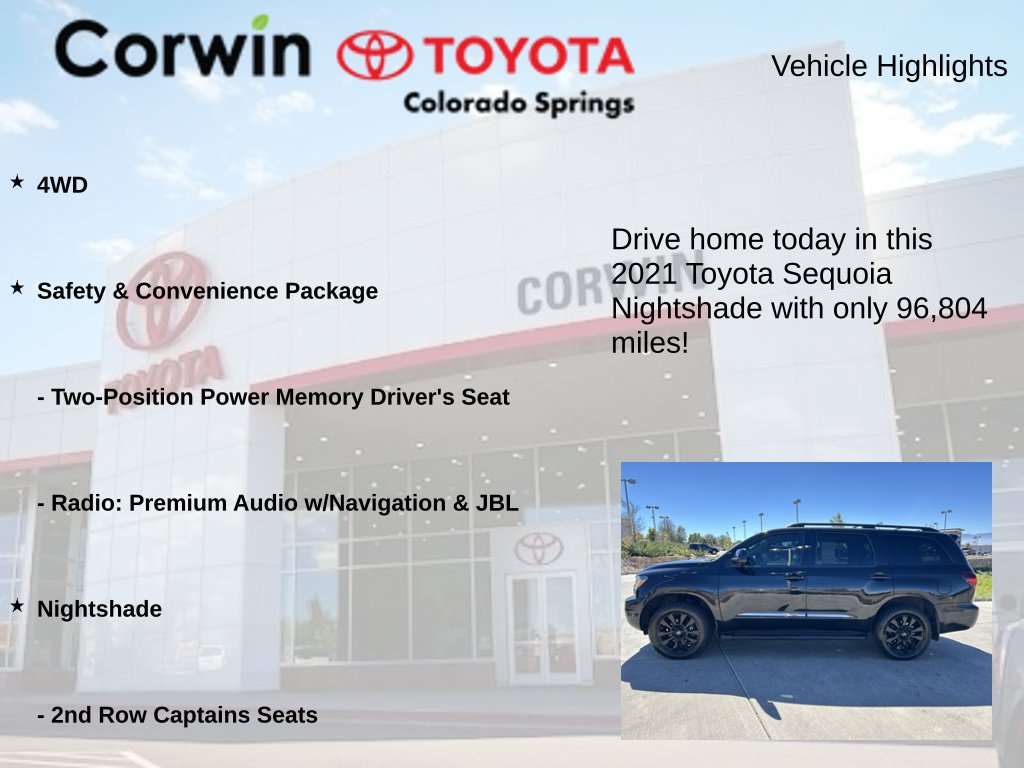 Used 2021 Toyota Sequoia Nightshade w/ Safety & Convenience Package AWD/4WD image 6