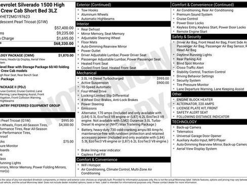 Used 2021 Chevrolet Silverado 1500 High Country w/ Technology Package image 32