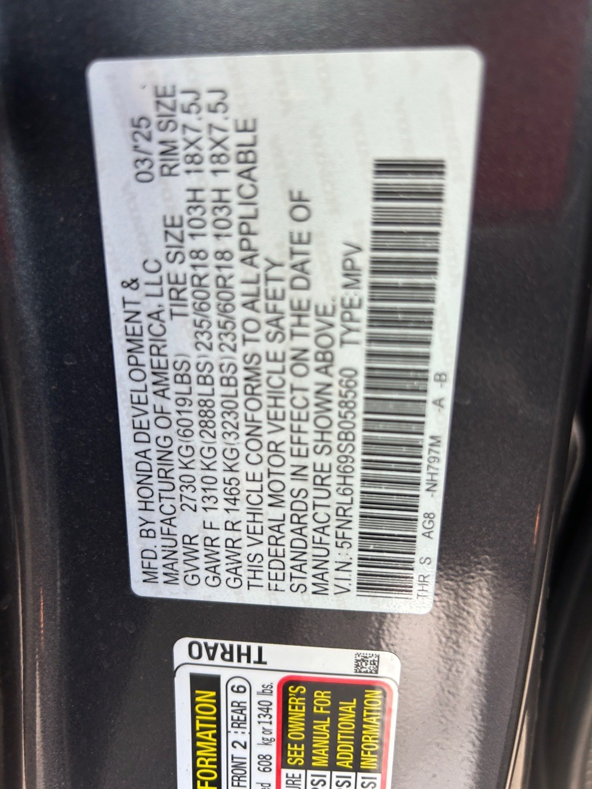 Used 2025 Honda Odyssey EX-L image 12