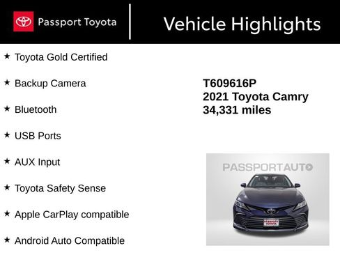 Certified 2021 Toyota Camry LE image 13