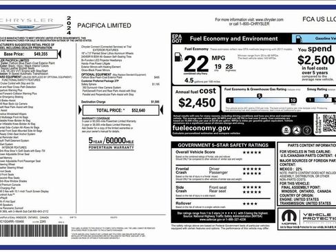 Used 2024 Chrysler Pacifica Limited FWD image 2