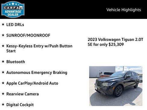 Certified 2023 Volkswagen Tiguan SE w/ Panoramic Sunroof Package AWD/4WD image 4