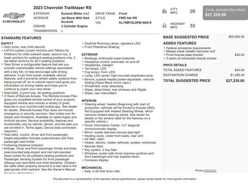 Certified 2023 Chevrolet TrailBlazer RS FWD image 35