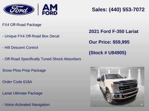 Used 2021 Ford F350 Lariat w/ Lariat Ultimate Package AWD/4WD image 12