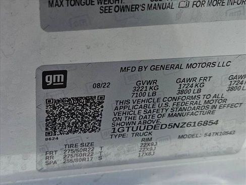 Used 2022 GMC Sierra 1500 SLT w/ SLT Convenience Package AWD/4WD image 15