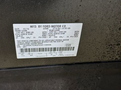 Used 2016 Ford Explorer XLT w/ Equipment Group 202A image 37