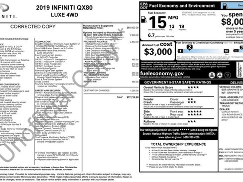 Used 2019 INFINITI QX80 Luxe w/ 22" Wheel Package AWD/4WD image 2