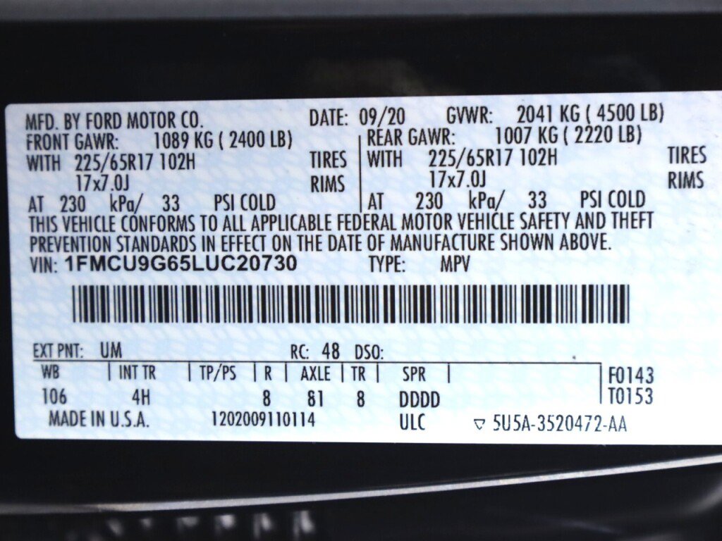 Used 2020 Ford Escape SE AWD/4WD image 46