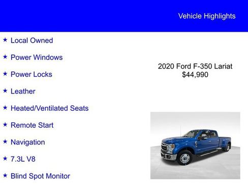 Certified 2020 Ford F350 Lariat w/ Chrome Package image 2