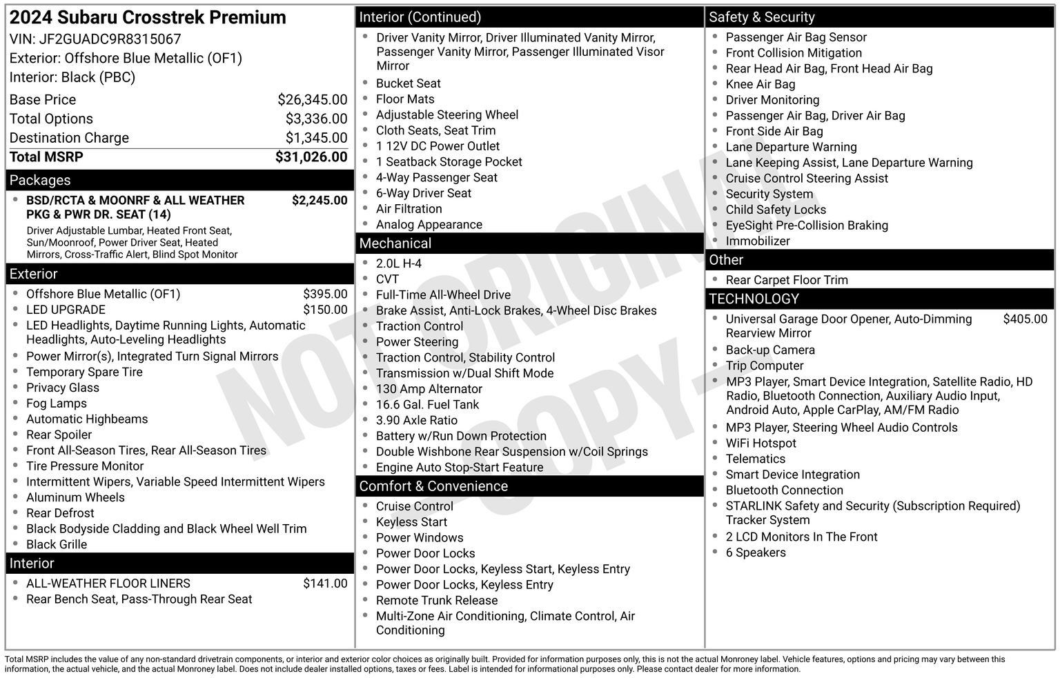 Certified 2024 Subaru Crosstrek 2.0i Premium AWD/4WD image 35