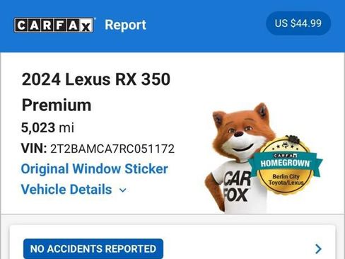 Used 2024 Lexus RX 350 Premium w/ Accessory Package (Z1) AWD/4WD image 5