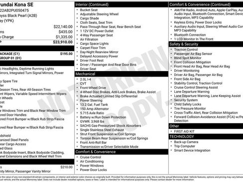 Used 2023 Hyundai Kona SE w/ Cargo Package FWD image 3