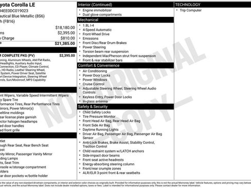 Used 2013 Toyota Corolla LE w/ Premium Complete Pkg FWD image 11