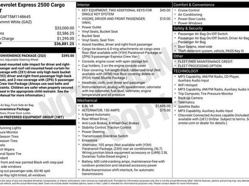 Used 2021 Chevrolet Express 2500 w/ Driver Convenience Package RWD image 2
