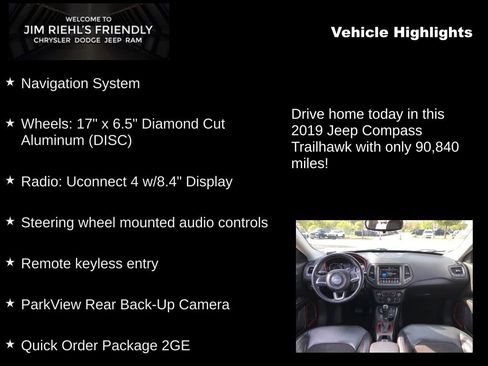 Used 2019 Jeep Compass Trailhawk AWD/4WD image 5