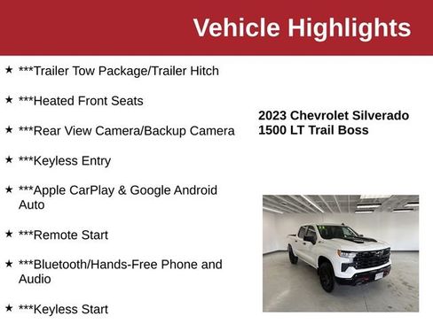 Used 2023 Chevrolet Silverado 1500 LT Trail Boss w/ Protection Package AWD/4WD image 10