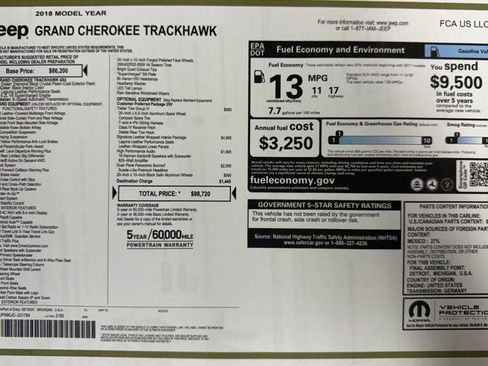 Used 2018 Jeep Grand Cherokee Trackhawk AWD/4WD image 25