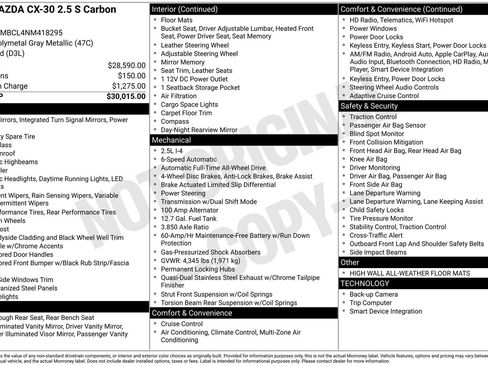 Used 2022 MAZDA CX-30 AWD 2.5 S w/ Preferred Package image 30
