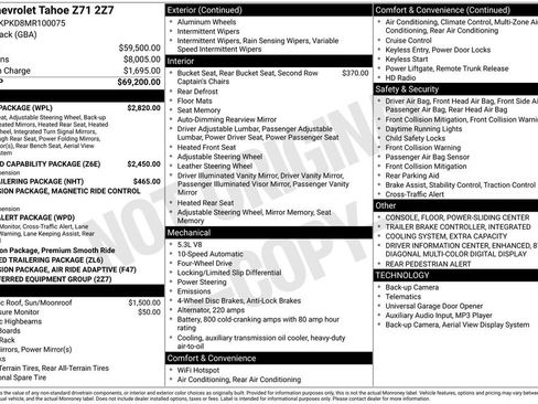 Used 2021 Chevrolet Tahoe Z71 w/ Luxury Package image 2