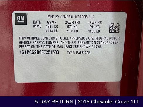Used 2015 Chevrolet Cruze LT FWD image 33