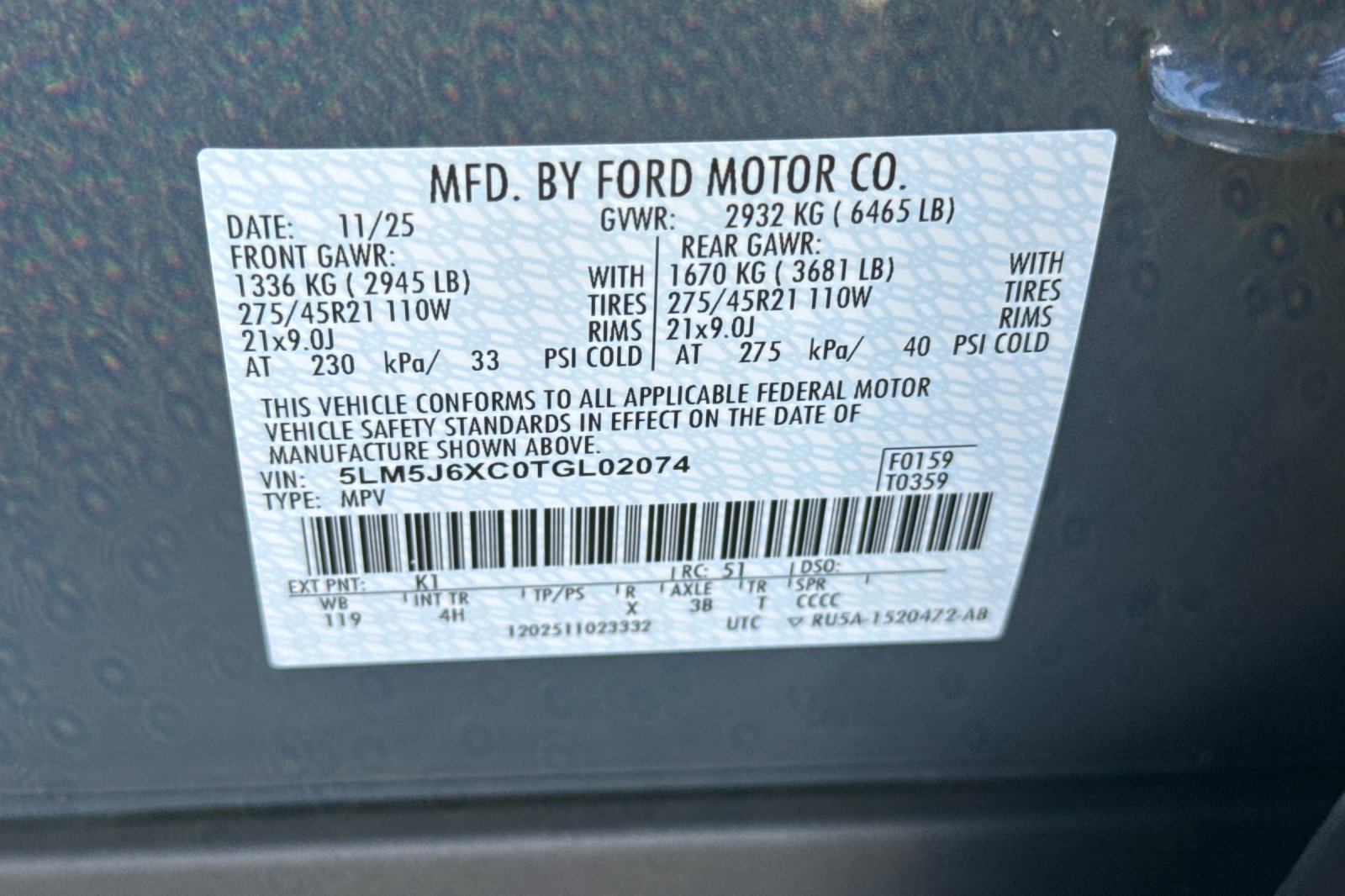 Used 2026 Lincoln Aviator AWD w/ Jet Appearance Package image 29