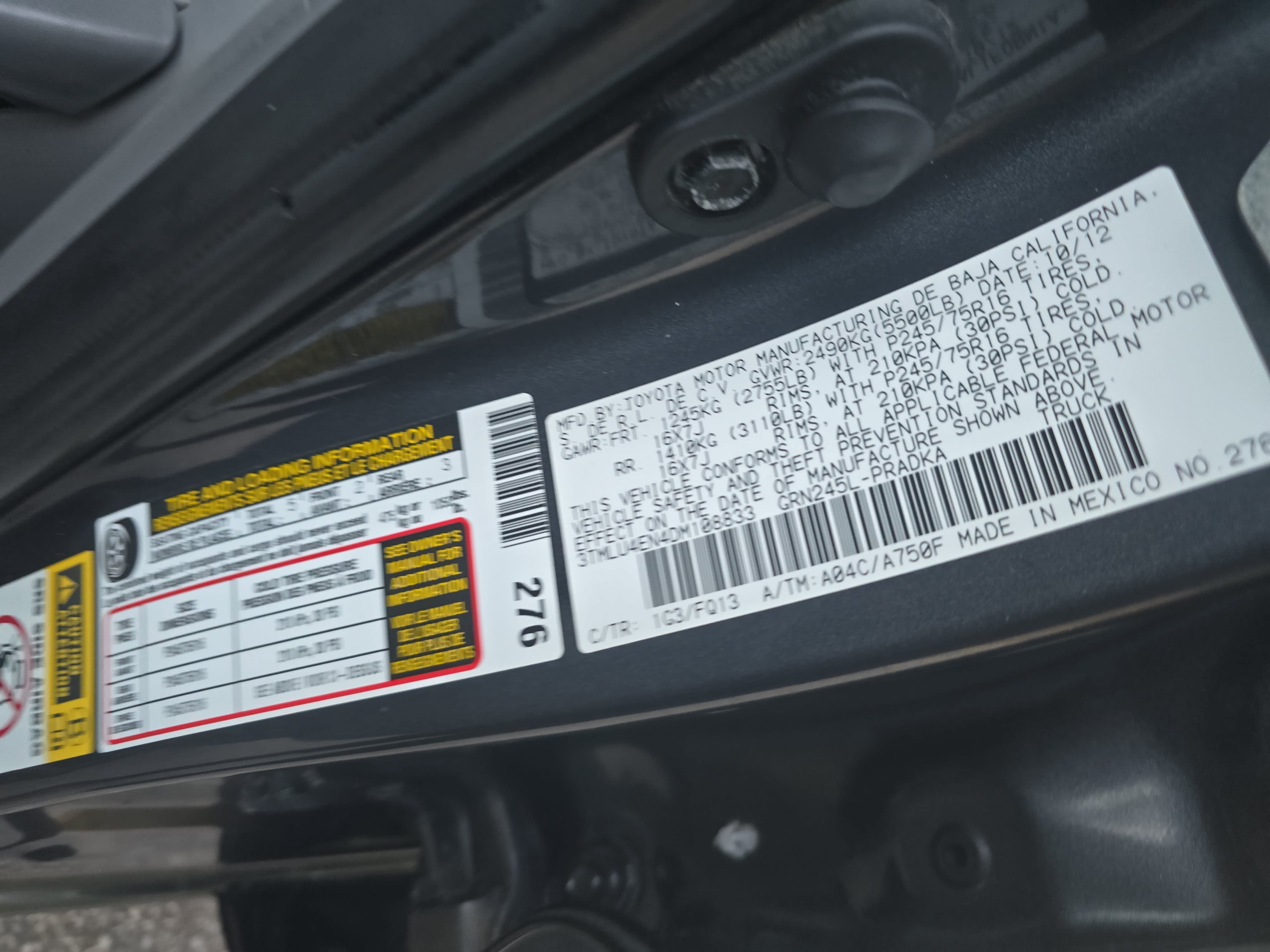 Used 2013 Toyota Tacoma 4x4 Double Cab w/ SR5 Pkg image 32