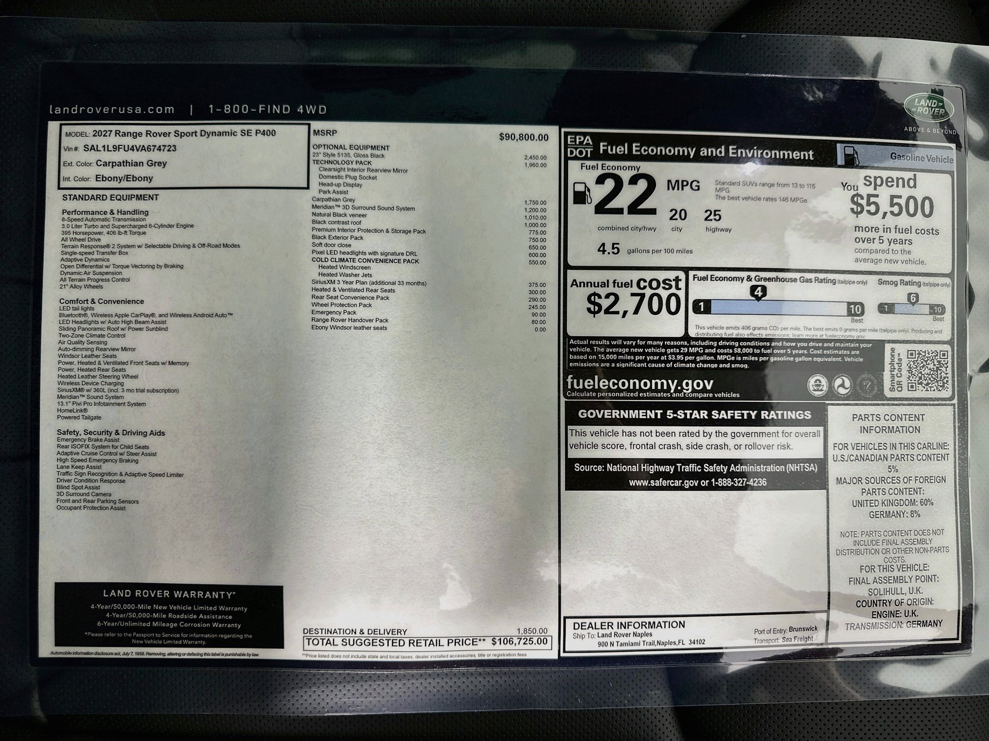 New 2027 Land Rover Range Rover Sport Dynamic SE AWD/4WD image 27