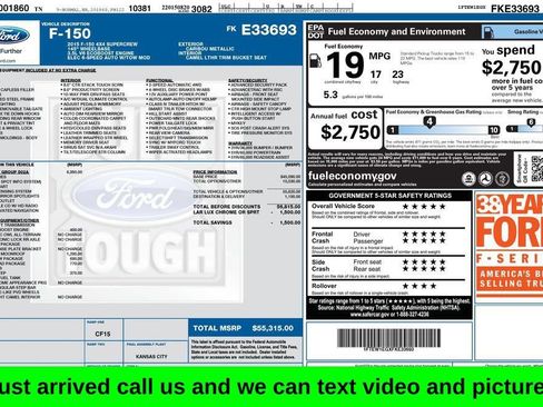 Used 2015 Ford F150 Lariat w/ Equipment Group 502A Luxury AWD/4WD image 1
