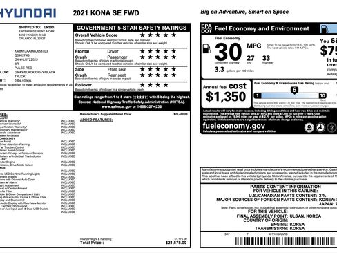 Used 2021 Hyundai Kona SE image 3