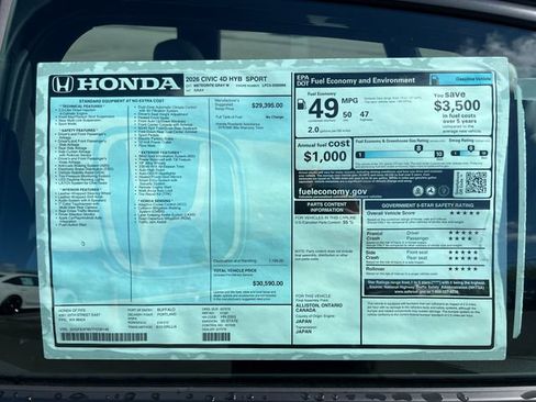 New 2026 Honda Civic Sport image 29