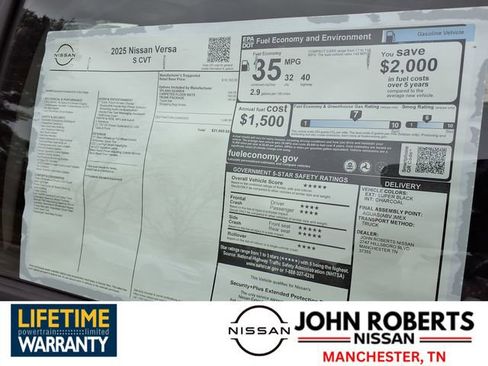 New 2025 Nissan Versa S w/ Trunk Package image 19