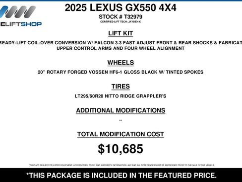 Used 2025 Lexus GX 550 w/ Accessory Package (2T) AWD/4WD image 2