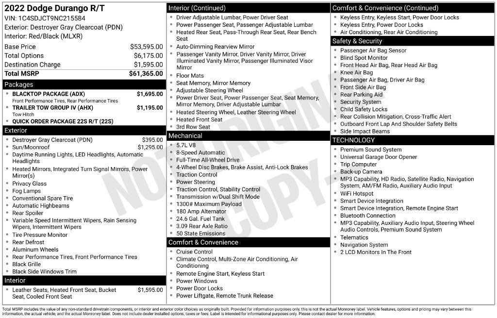Used 2022 Dodge Durango R/T w/ Blacktop Package AWD/4WD image 5