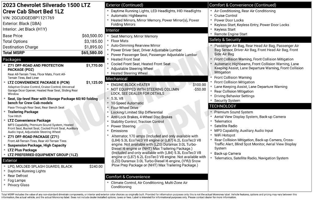 Used 2023 Chevrolet Silverado 1500 LTZ AWD/4WD image 2