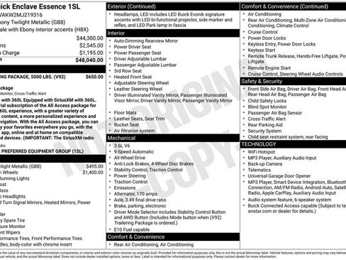 Used 2021 Buick Enclave Essence w/ Trailering Package, 5000 lbs. AWD/4WD image 31