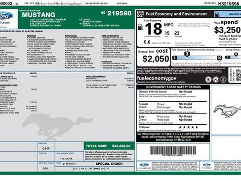 Used 2017 Ford Mustang GT Premium w/ Equipment Group 401A RWD image 1