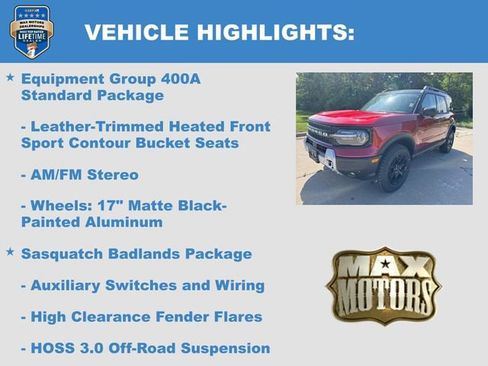 New 2026 Ford Bronco Sport Badlands w/ Sasquatch Badlands Package AWD/4WD image 6