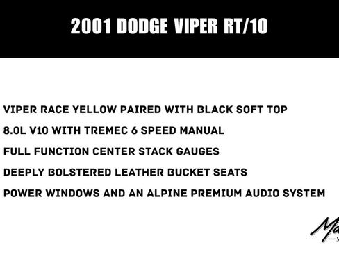 Used 2001 Dodge Viper RT/10 RWD image 2