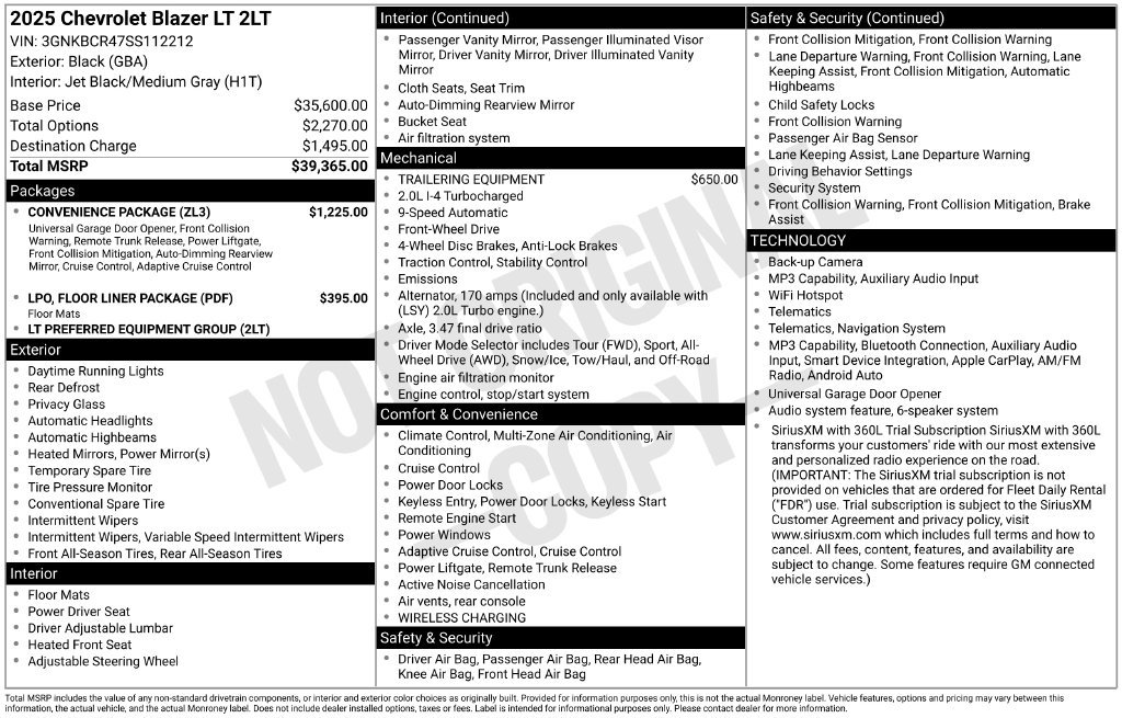 Used 2025 Chevrolet Blazer LT w/ Convenience Package FWD image 11