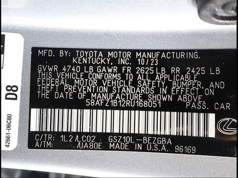 Certified 2024 Lexus ES 350 Ultra Luxury w/ Accessory Package (Z1) FWD image 12