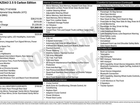 New 2026 MAZDA MAZDA3 Carbon AWD/4WD image 6