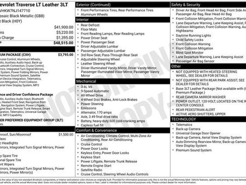 Used 2022 Chevrolet Traverse LT w/ LT Premium Package AWD/4WD image 13